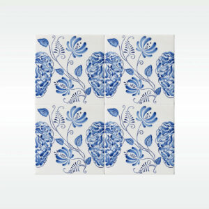 Плитка REDA Синий Русский Мозг 20х20 Гладкая Глянцевая (0,96 кв.м.)