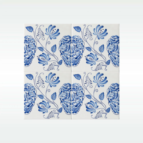 22BR-BR Плитка REDA Синий Русский Мозг 20х20 Гладкая Глянцевая (0,96 кв.м.)