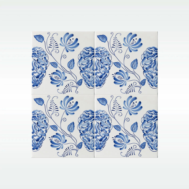 Плитка REDA Синий Русский Мозг 20х20 Гладкая Глянцевая (0,96 кв.м.)