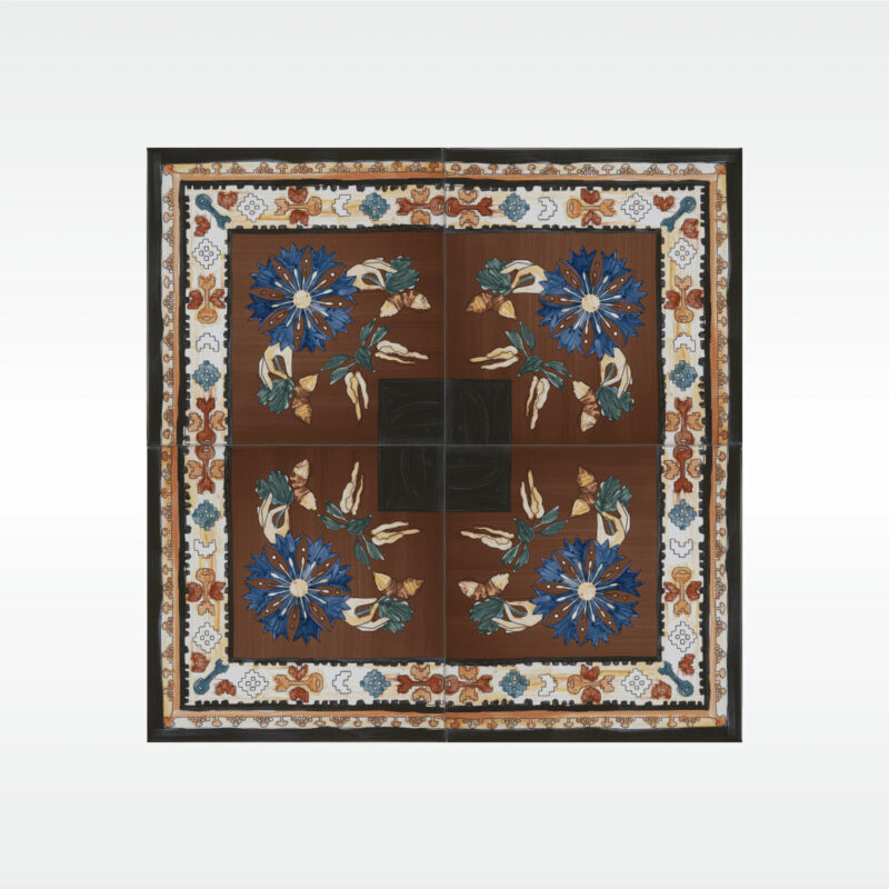 Плитка REDA Ковер Угловая бирюзово-зеленая 20х20 гладкая, глянцевая (Пано 4 штуки) (0,16 кв.м.)